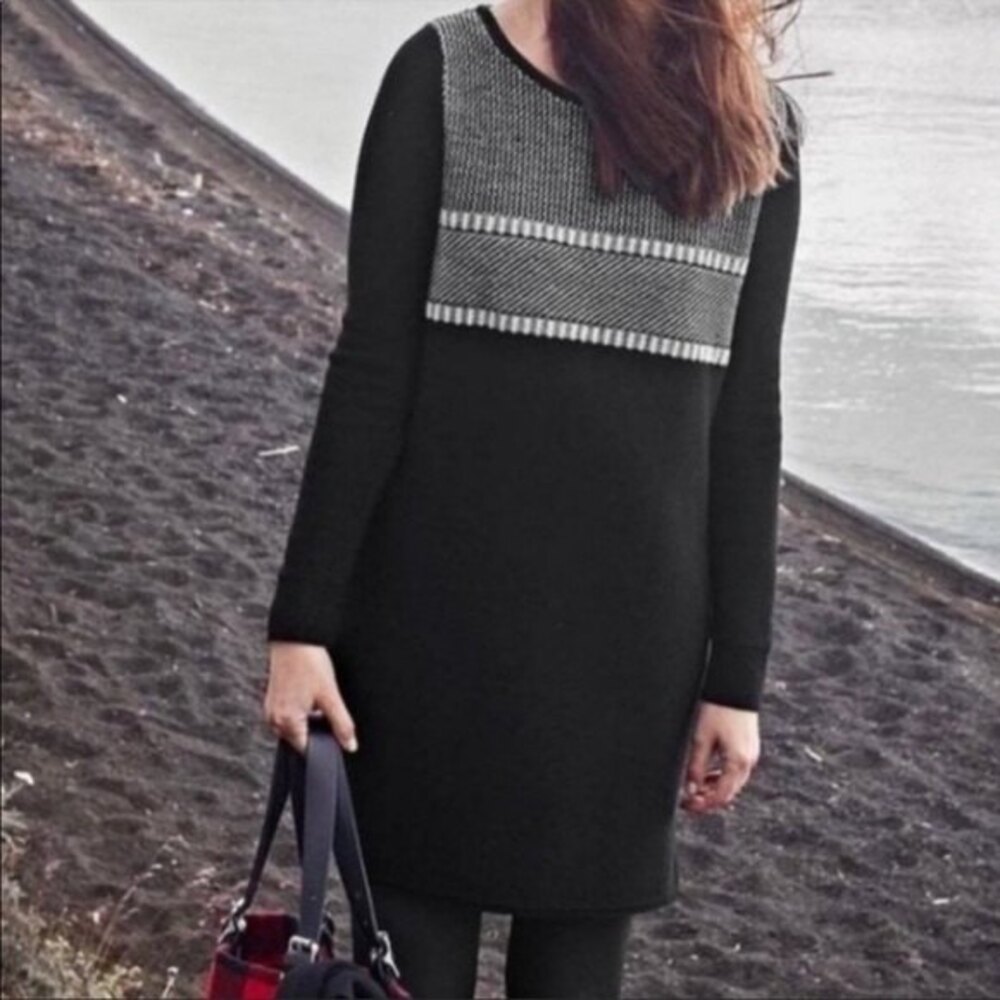 Athleta Cloudbreak Merino Wool Sweater Dress in Black S